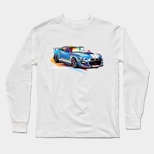 Blue Ford Mustang, Artwork painting Long Sleeve T-Shirt